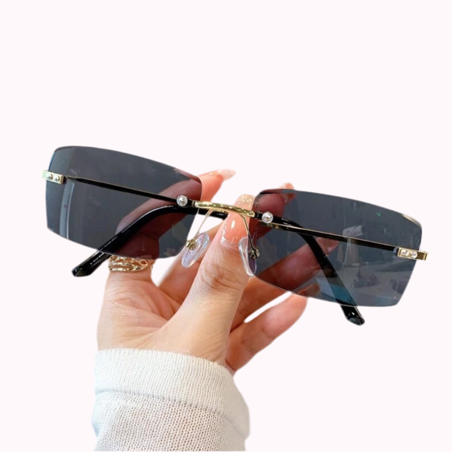 Zonnebril Zwart met Goud