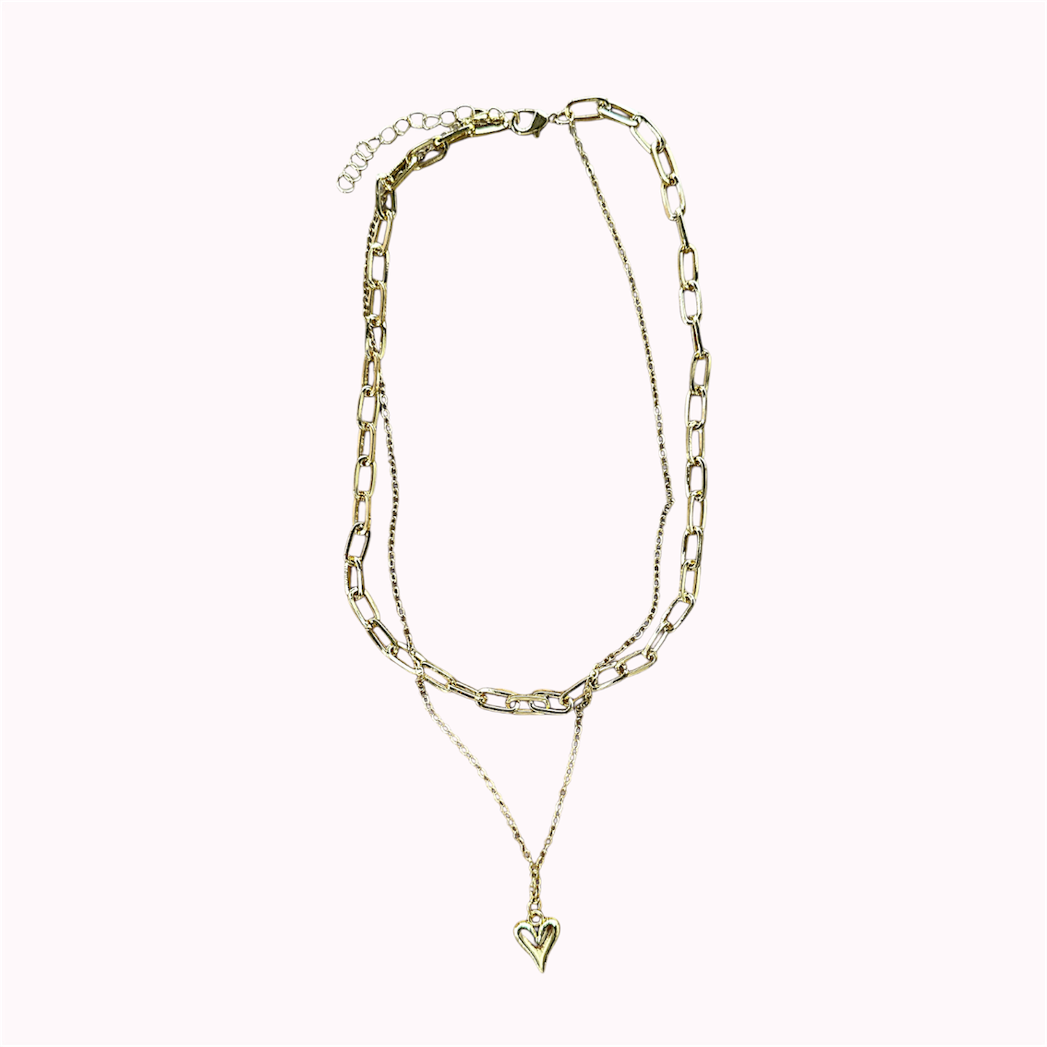 Gouden hartjesketting RVS