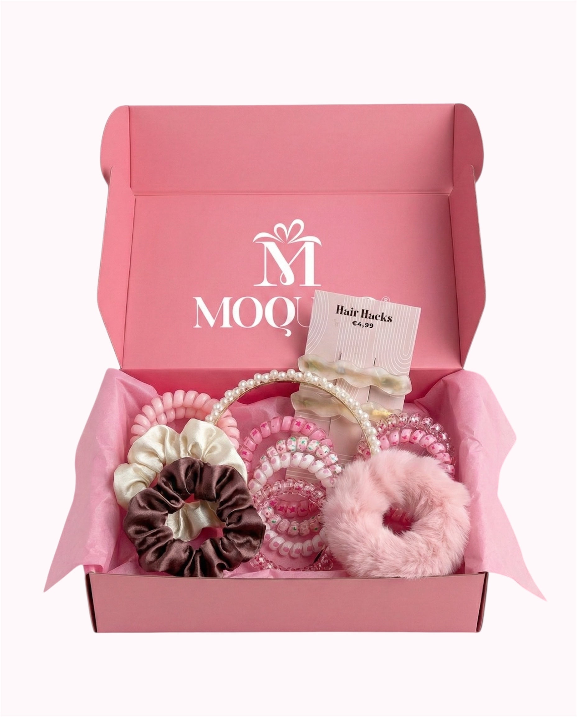 Haar Box Roze-Wit
