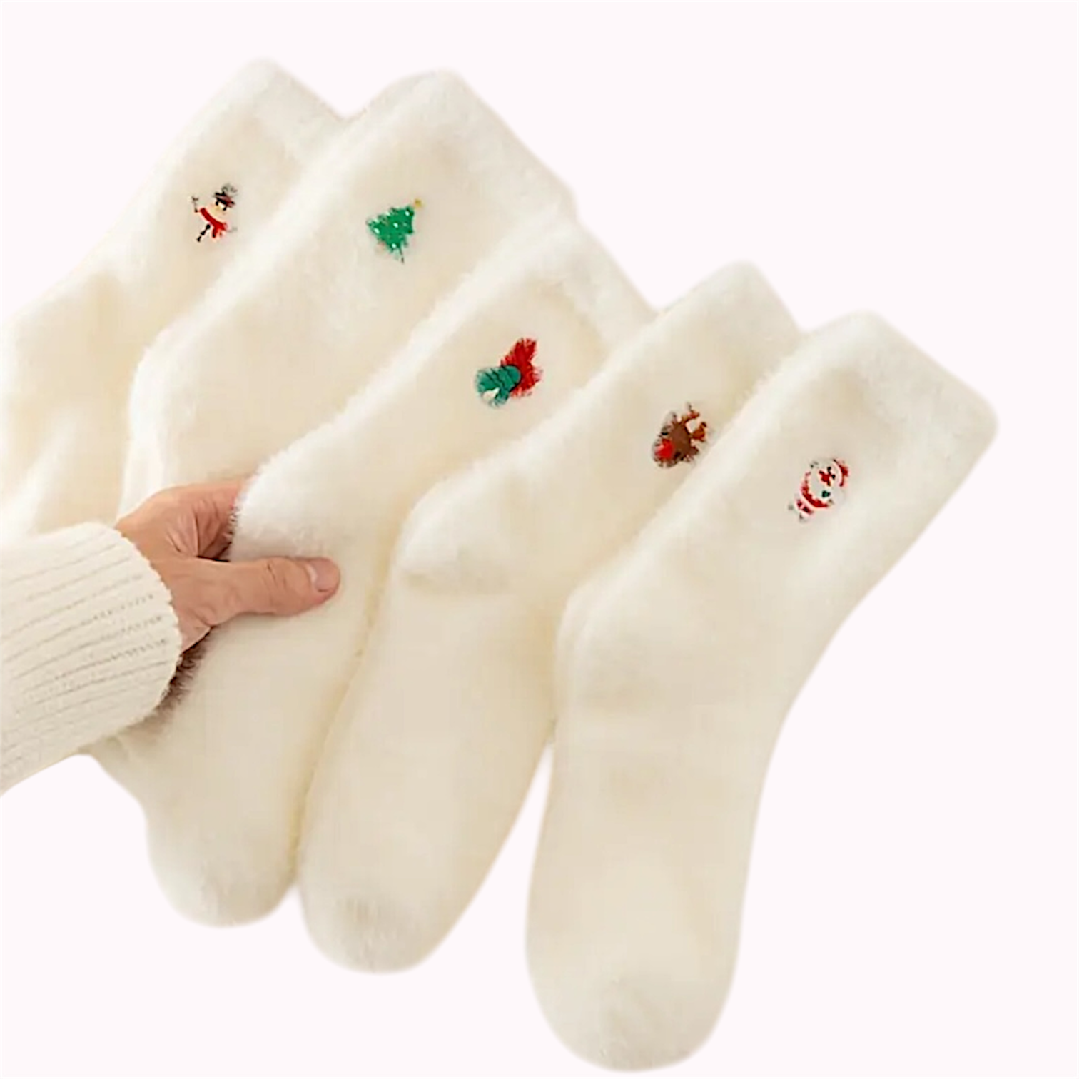 Warme kerstsokken met kerstprint random